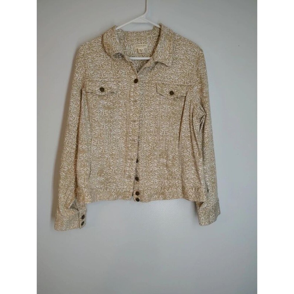 Coldwater Creek Brand Jeans Patterned Denim Jacket-Women's Size 18 Plus Stretch